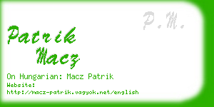 patrik macz business card